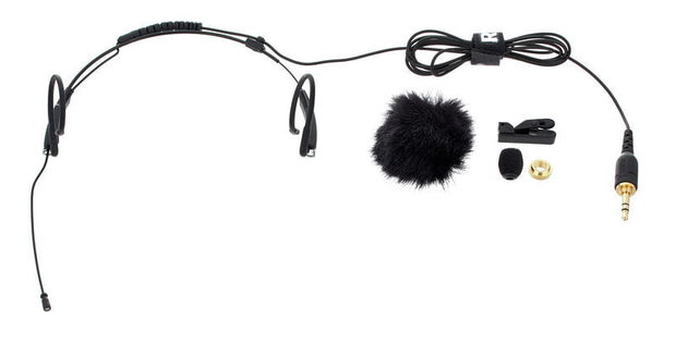 Draadloze headset microfoon zwart