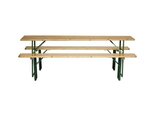 houten tafel met 2 houten banken